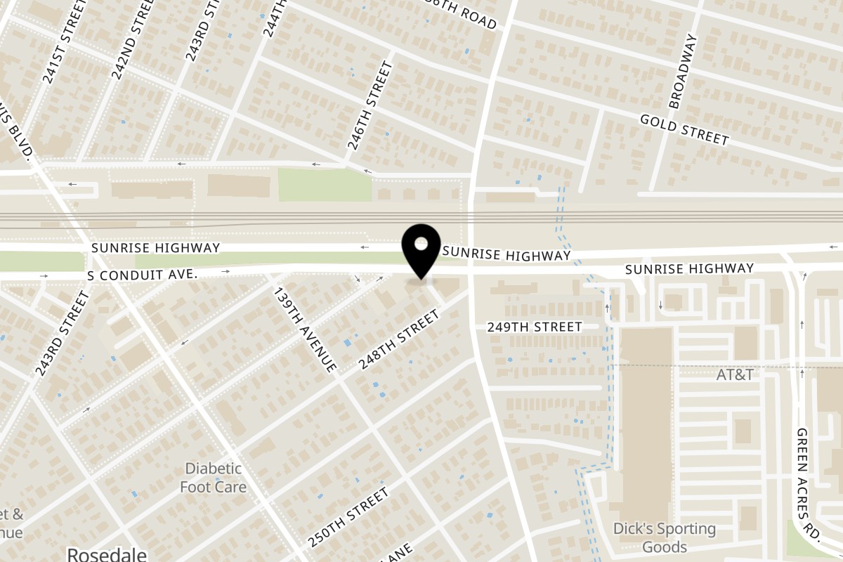 Map showing the location of Halal Bros Grill Rosedale on 247-14 S Conduit Ave in Rosedale